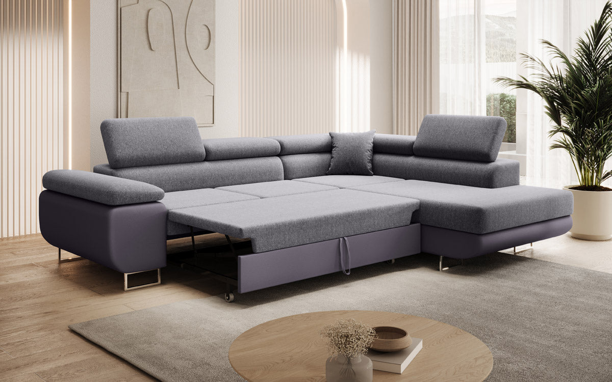 Designer Sofa Aston met slaap- en klapfunctie - stof/kunstleer