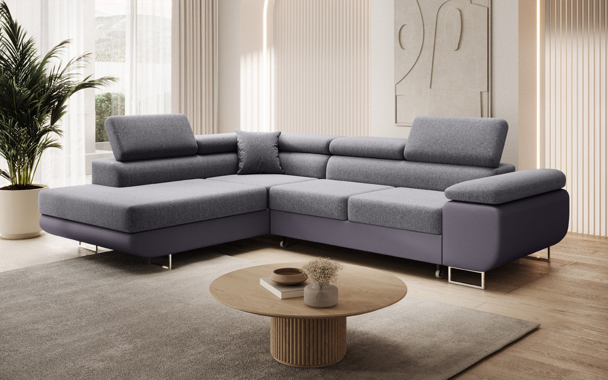 Designer Sofa Aston met slaap- en klapfunctie - stof/kunstleer