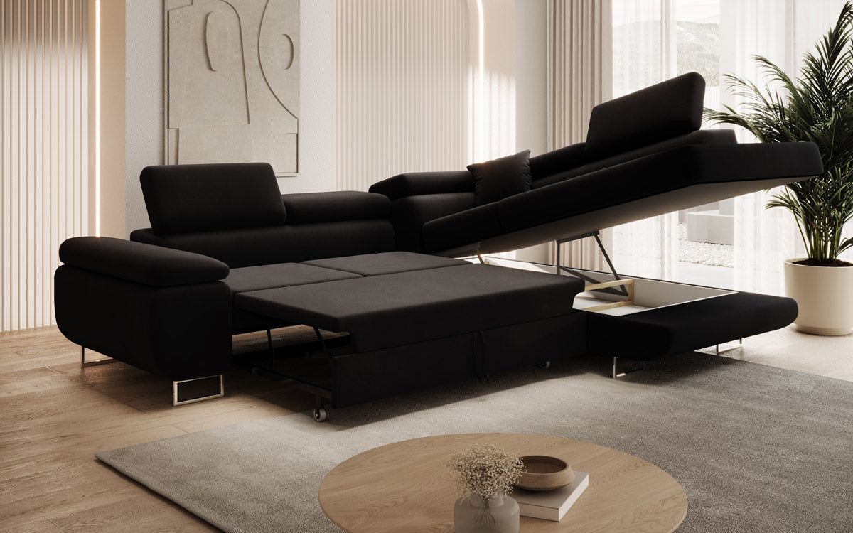 Designer Sofa Aston met slaap- en klapfunctie van kunstleer