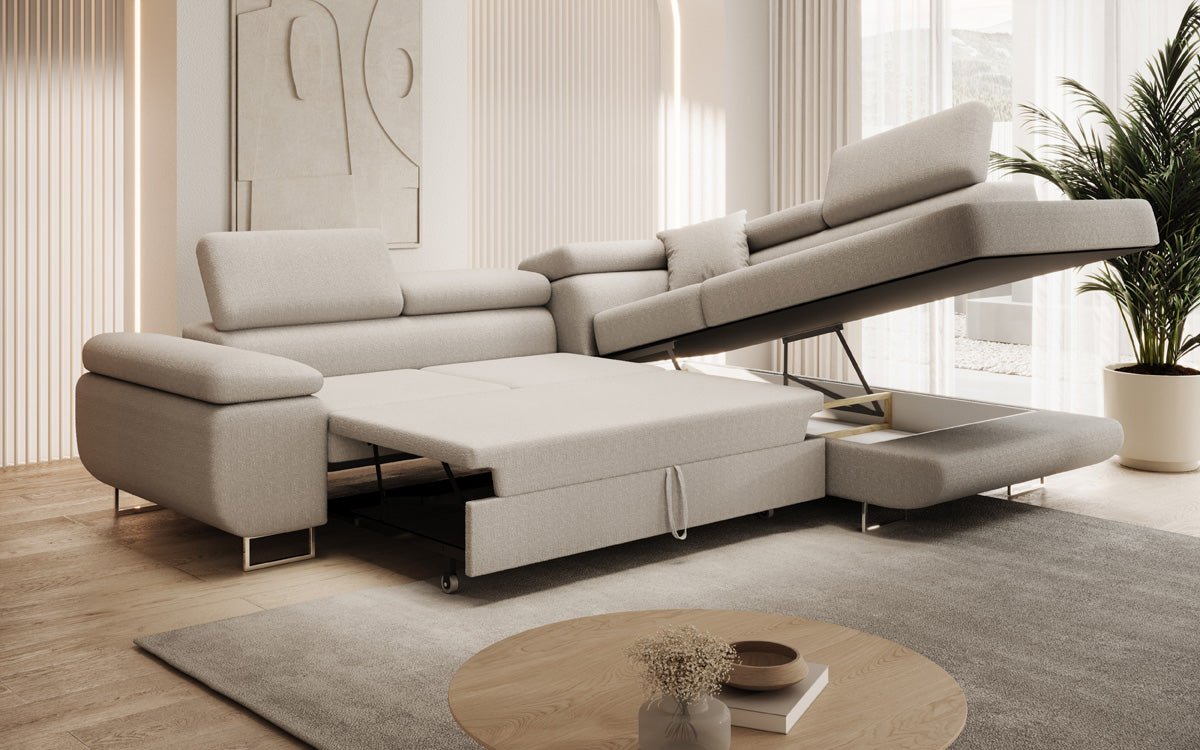 Designer Sofa Aston met slaap- en klapfunctie van Bouclé