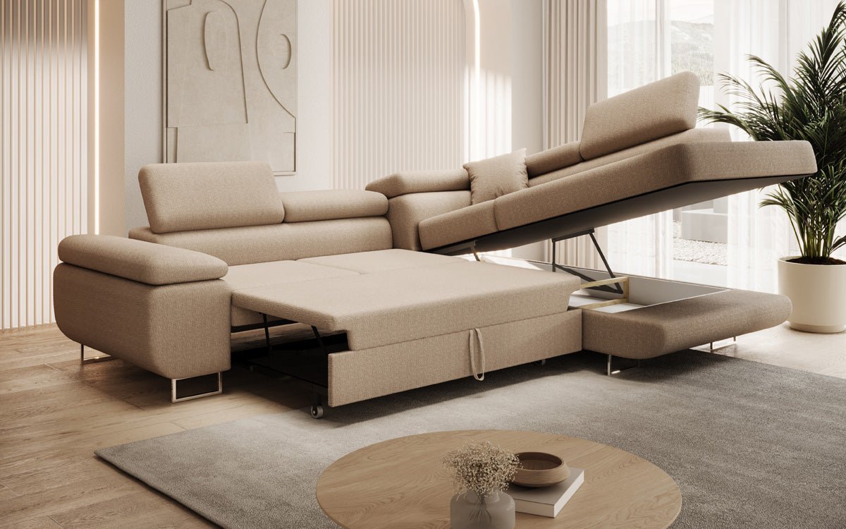 Designer Sofa Aston met slaap- en klapfunctie van Bouclé