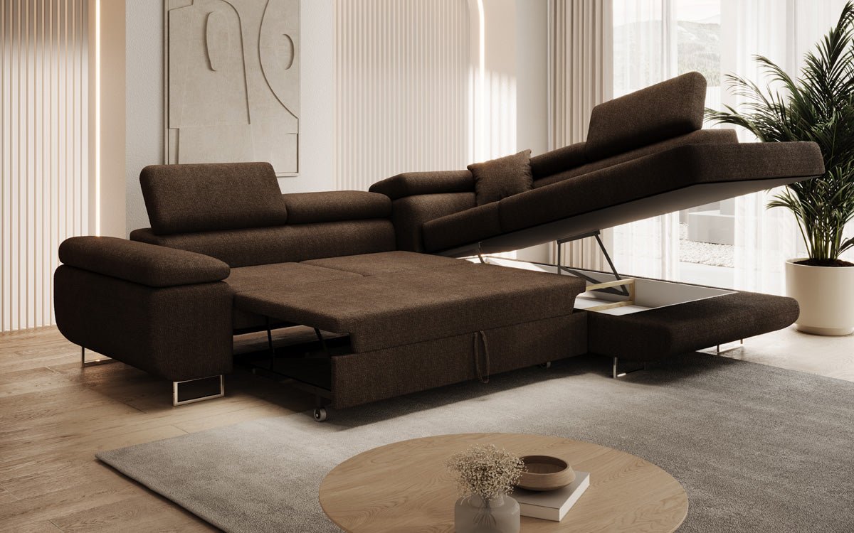 Designer Sofa Aston met slaap- en klapfunctie van Bouclé