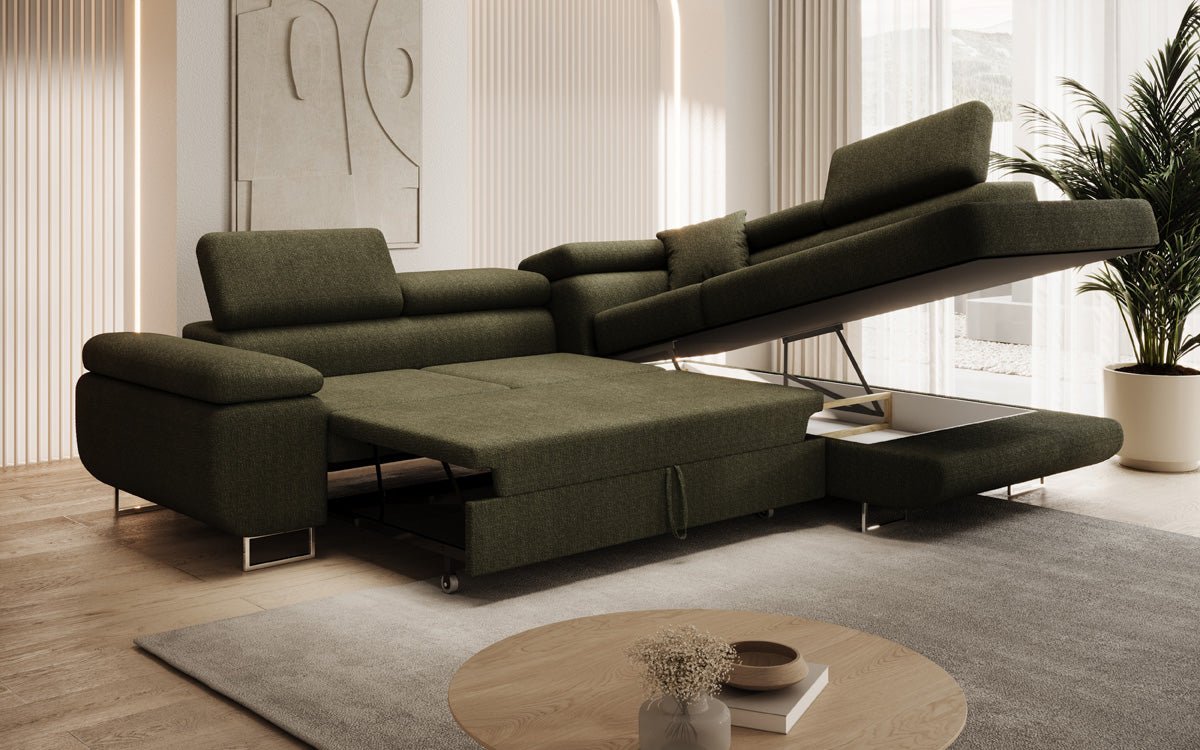 Designer Sofa Aston met slaap- en klapfunctie van Bouclé