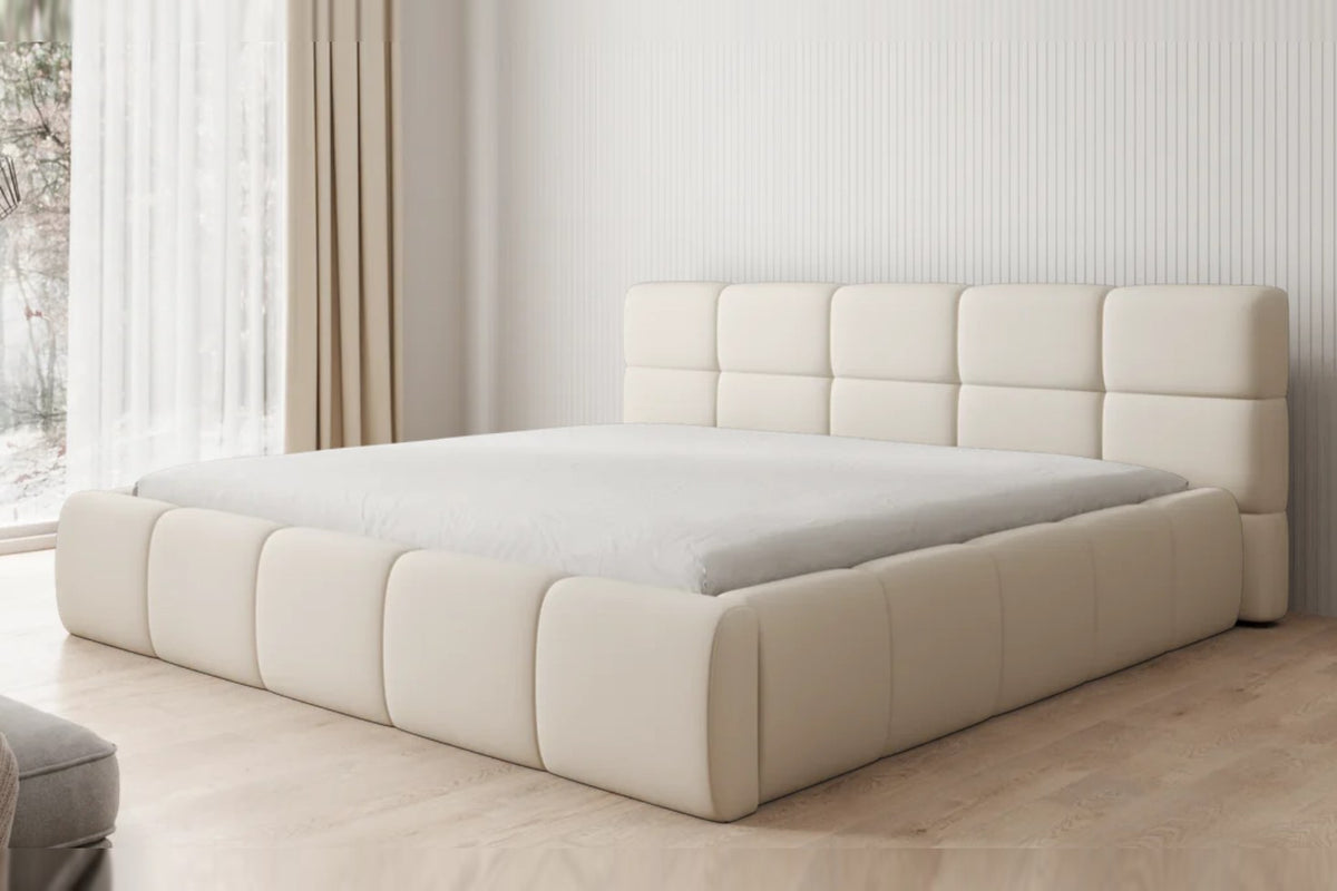 Outlet Polsterbett Dallas 200x200 in Stoff Beige