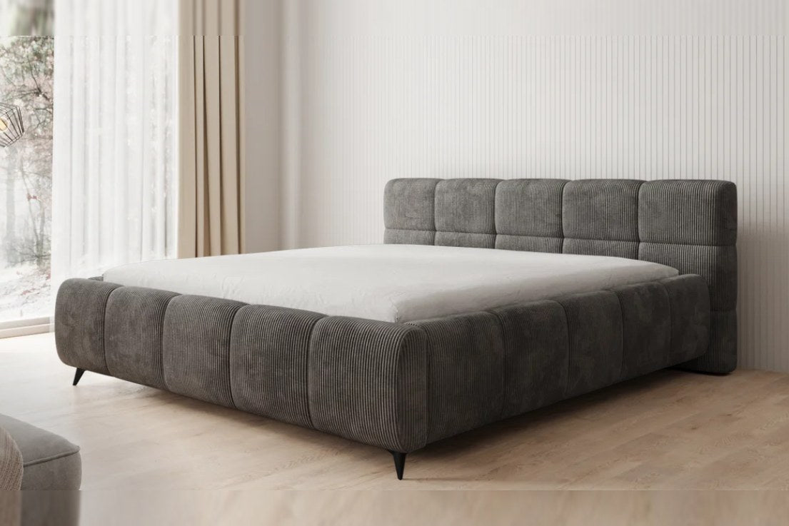 Outlet Polsterbett Dallas 180x200 in Cord Grau