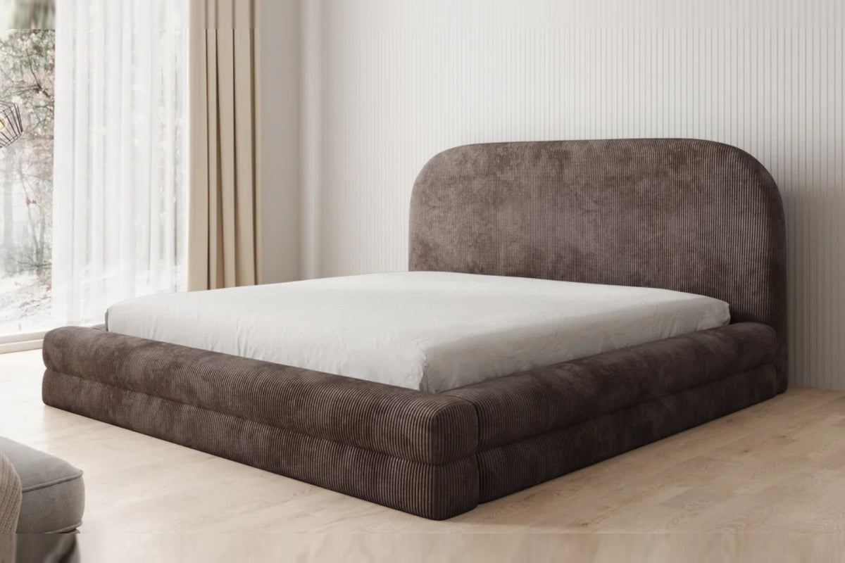Outlet Polsterbett Velana 180x200 in Cord Braun