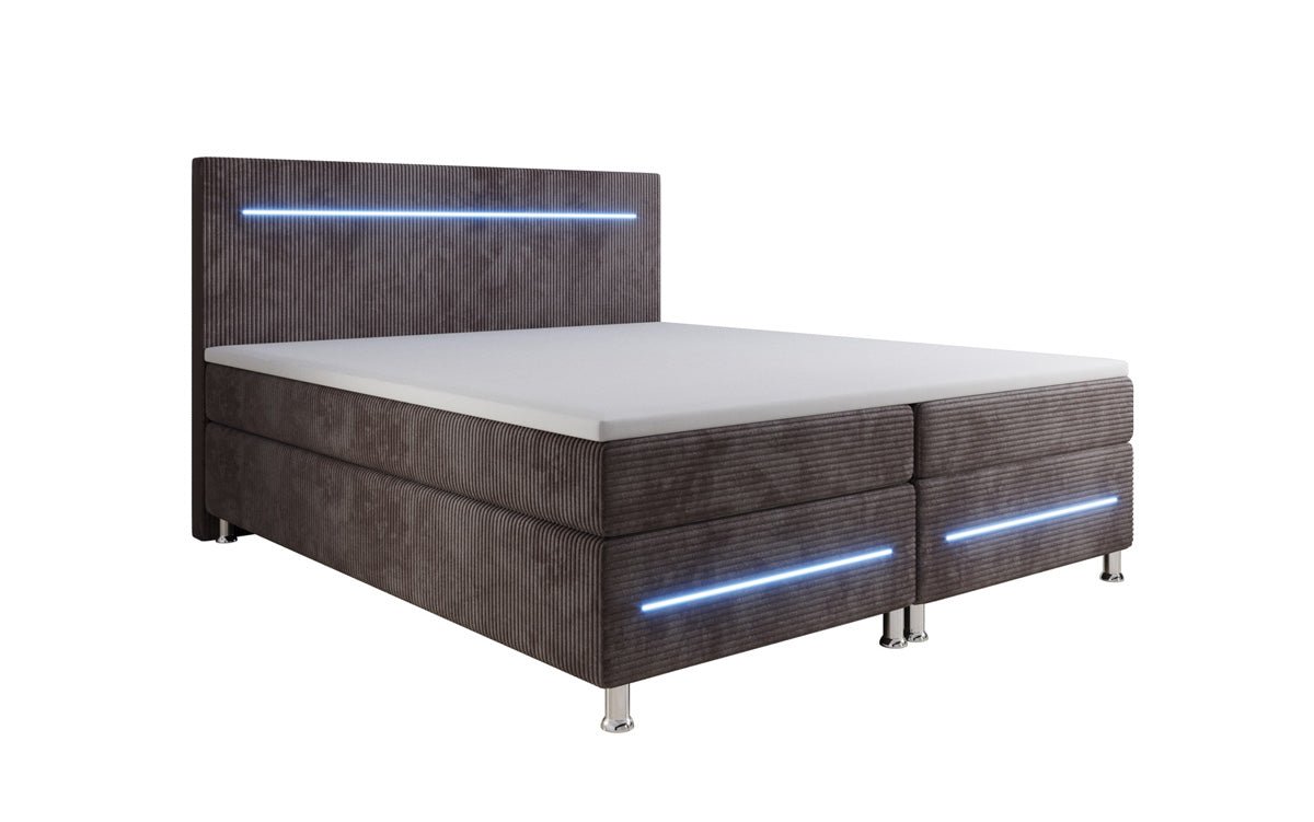 Boxspringbed Sejour met LED in Ribstof