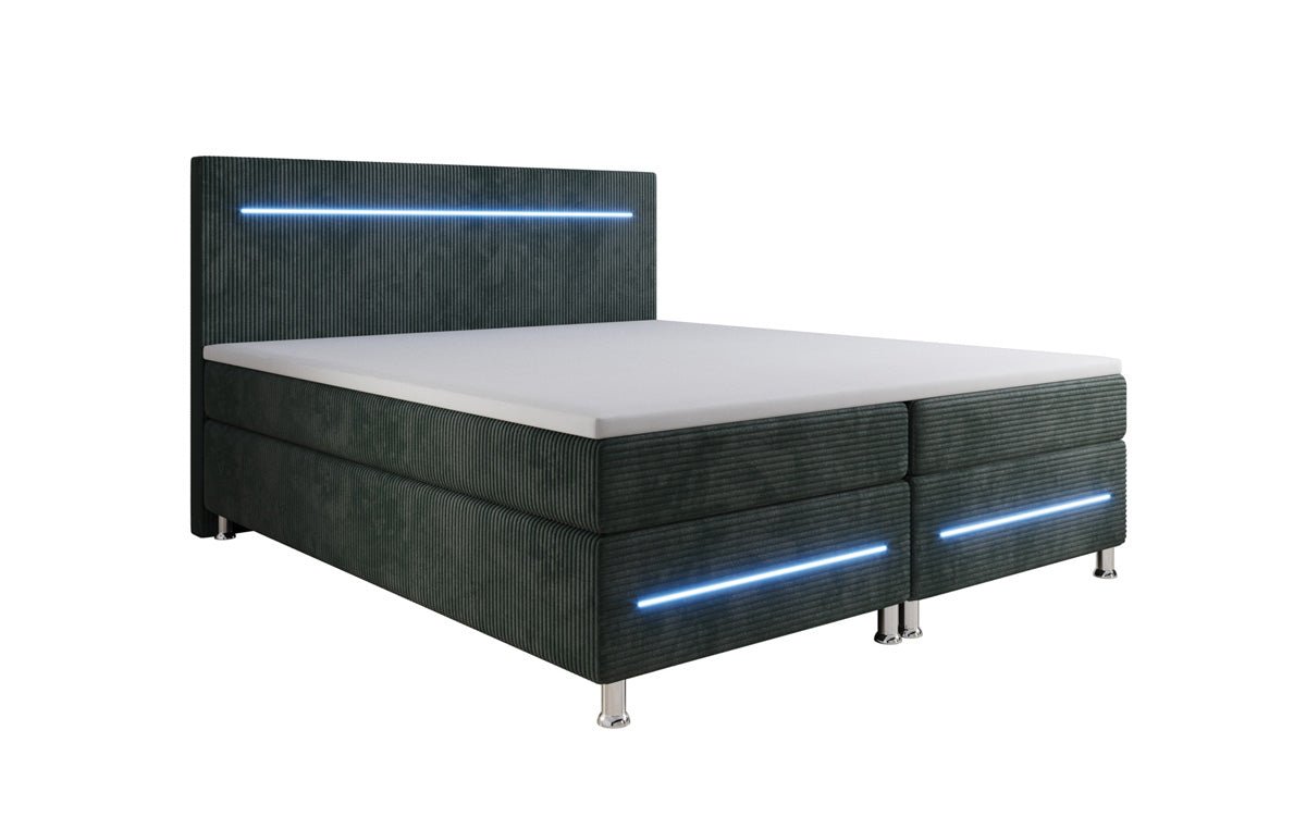 Boxspringbed Sejour met LED in Ribstof
