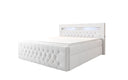 Boxspringbett Menzogna Bouclé met LED en opbergruimte (2 laden)