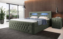 Boxspringbett Menzogna Bouclé met LED en opbergruimte (2 laden)