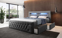 Boxspringbett Menzogna Bouclé met LED en opbergruimte (2 laden)