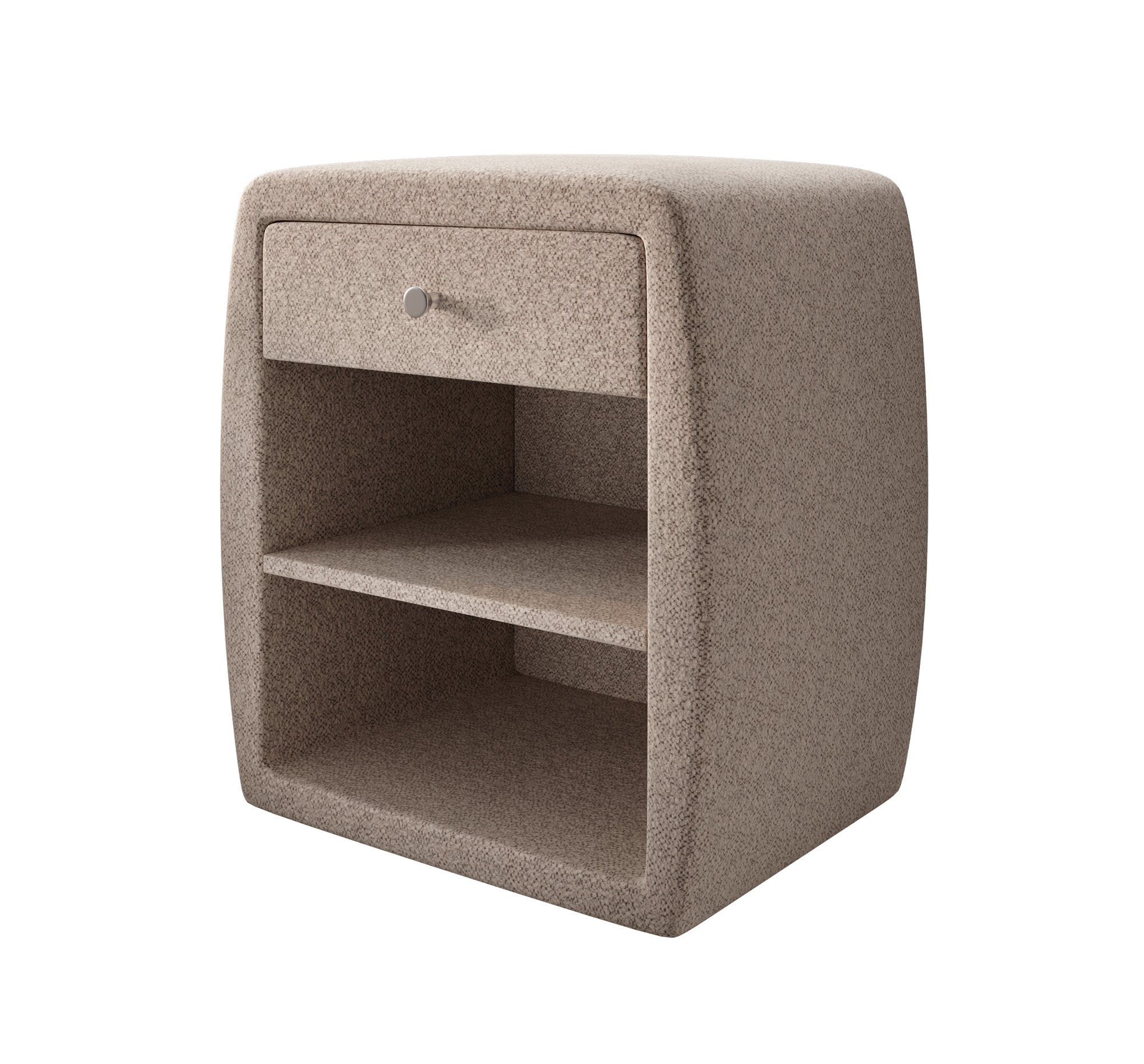 Design-nachtkastje Lilly met USB-aansluiting in structuurstof