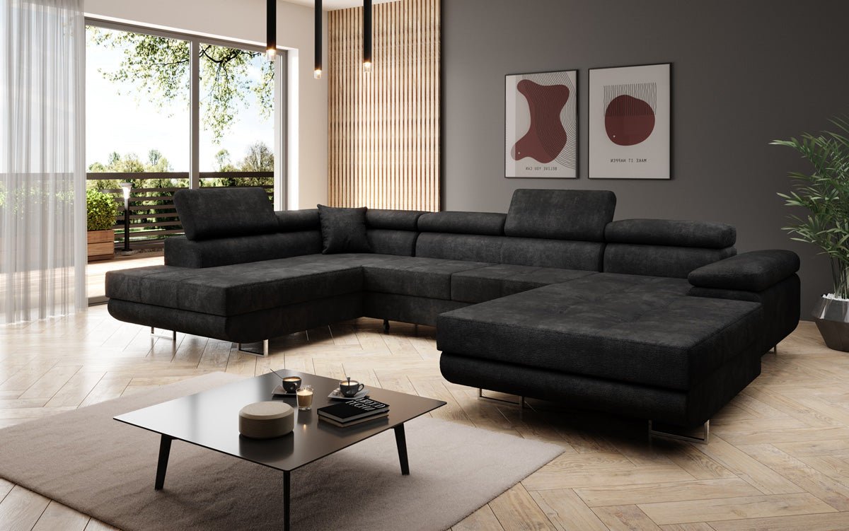 Designerbank Lago met slaap- en klapfunctie in bouclé