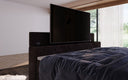 Boxspringbed Sejour met TV-lift, RGB en opbergruimte in Ribstof