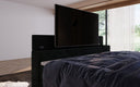 Boxspringbed Sejour met TV-lift, RGB en opbergruimte in Ribstof