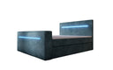 Boxspringbed Sejour met TV-lift, RGB en opbergruimte in Ribstof