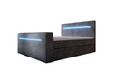 Boxspringbed Sejour met TV-lift, RGB en opbergruimte in Ribstof