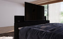 Boxspringbed Sejour met TV-lift, RGB en opbergruimte in Ribstof