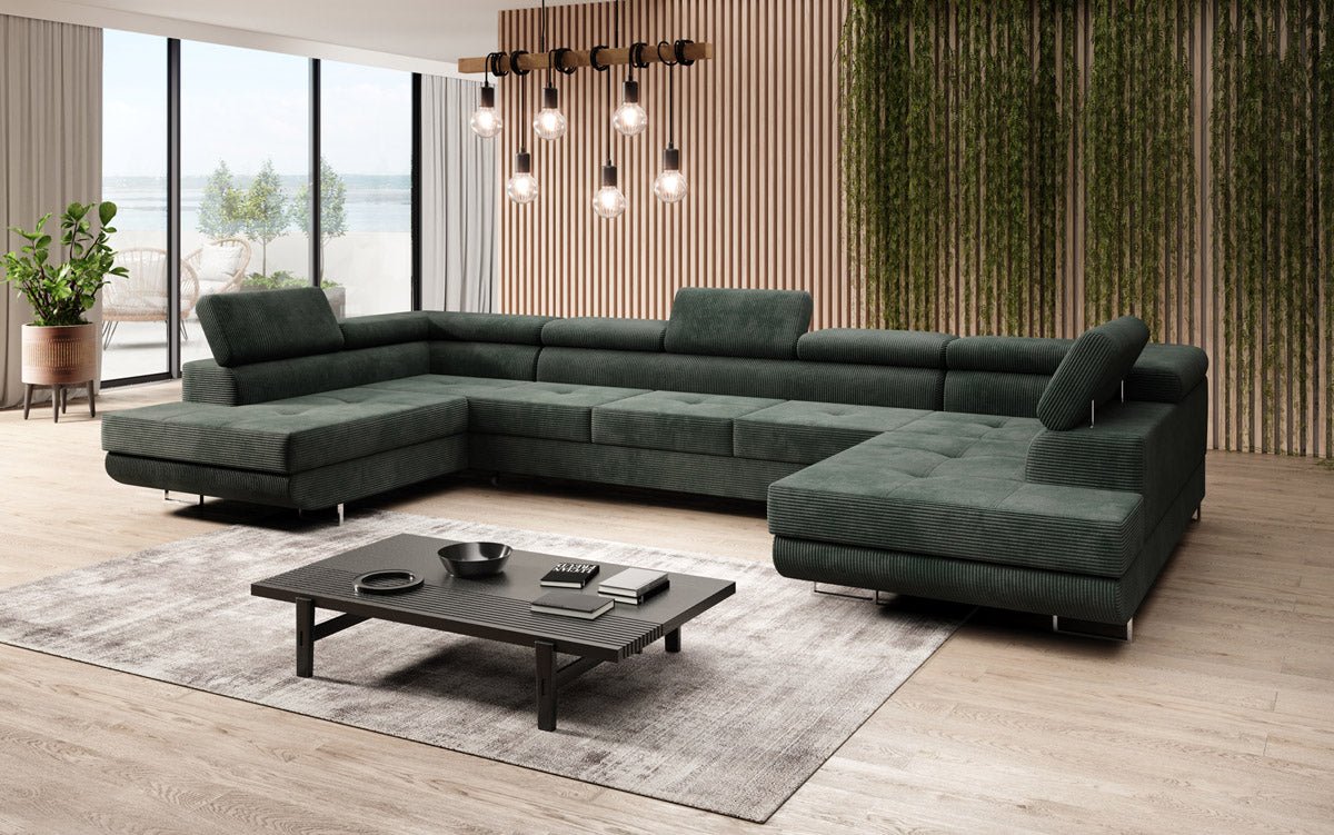 Designer Sofa Taormina met slaap- en klapfunctie in corduroy