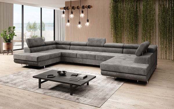 Designer Sofa Taormina met slaap- en klapfunctie in corduroy