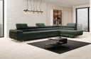 Designer hoekbank Maxi met slaap- en klapfunctie in Ribstof
