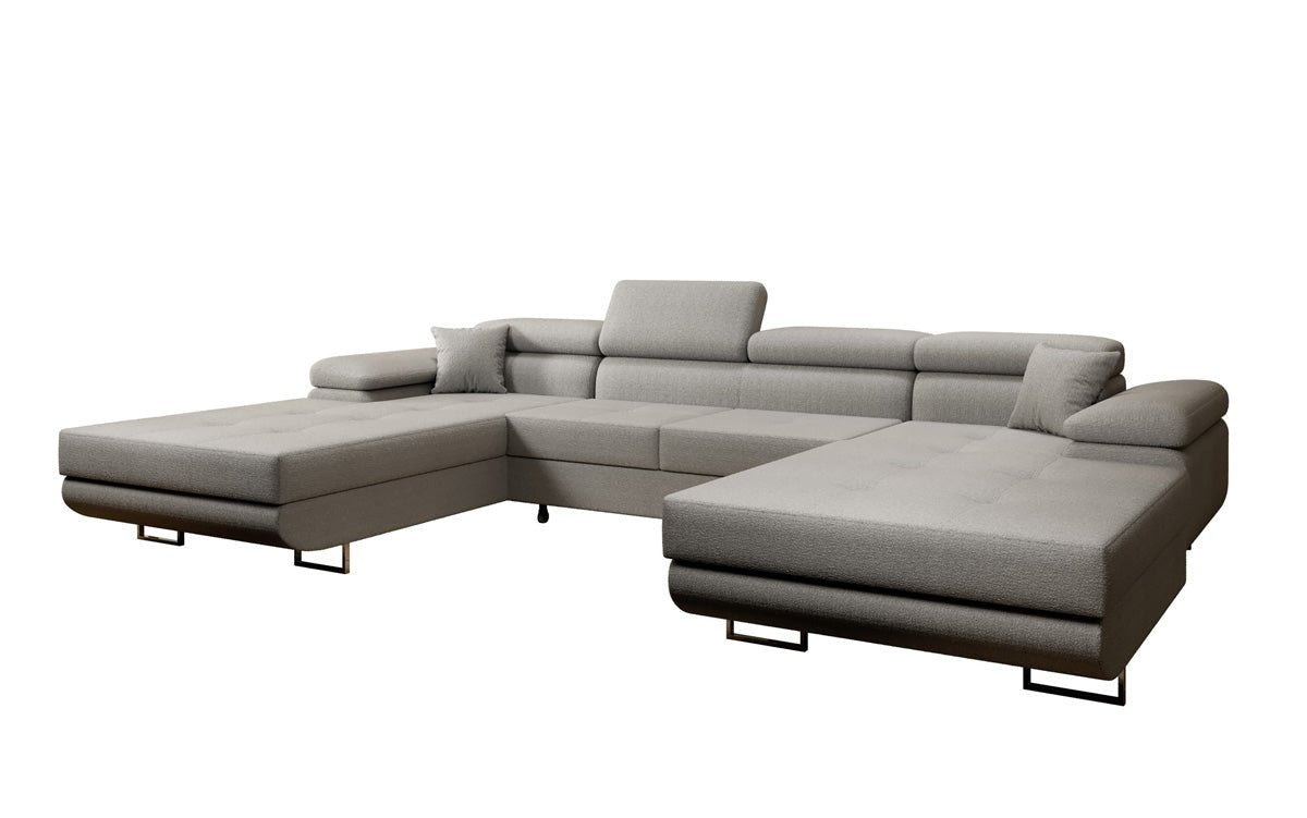 Designerbank Calvera U met slaap- en klapfunctie in bouclé