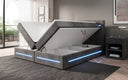 Boxspringbed Lara met opbergruimte en LED in Ribstof