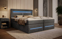 Boxspringbed Minera met LED, USB en opbergruimte