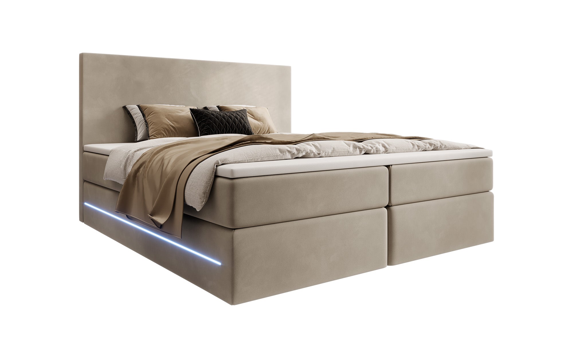 Voyage boxspringbed met LED en. Opslagruimte