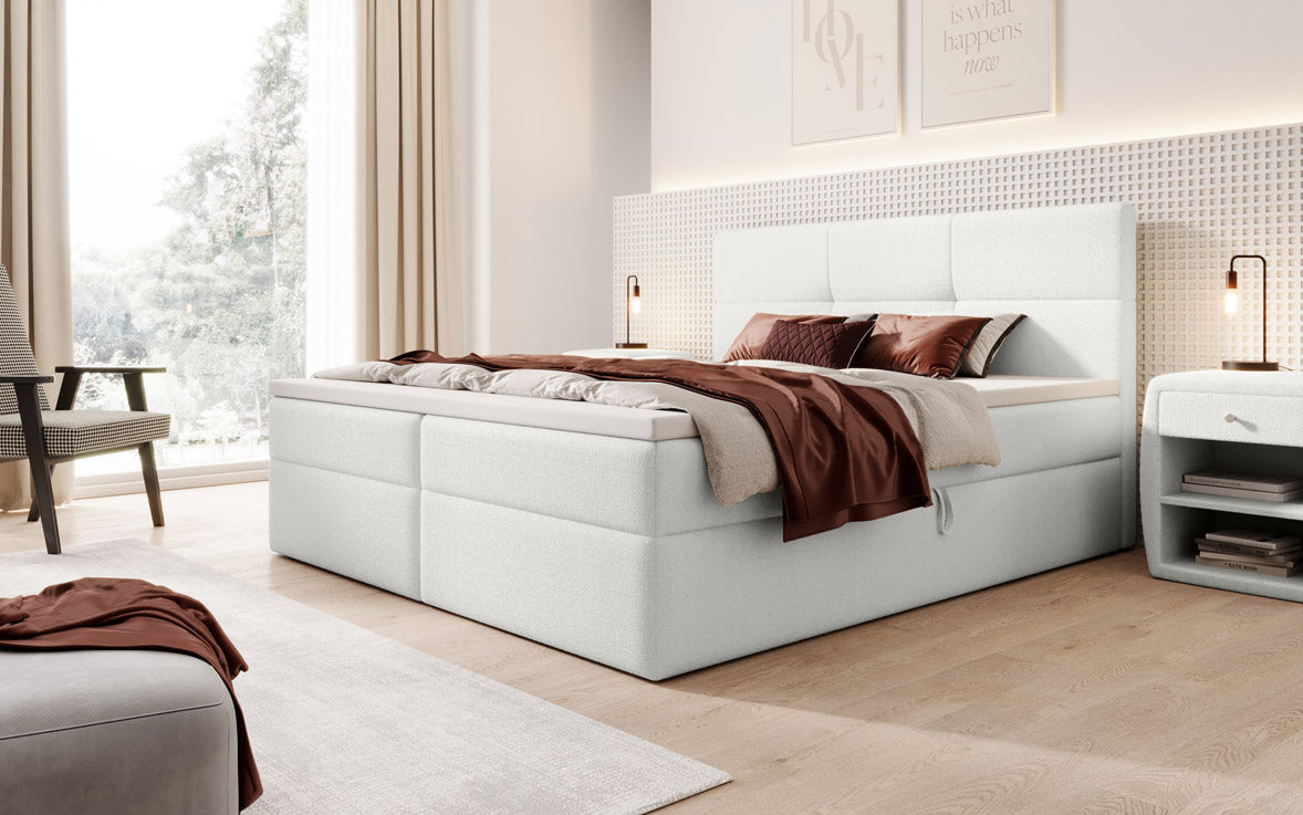 Boxspringbed Eleonora Bouclé met opbergruimte