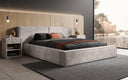 Designer gestoffeerd bed Ophelia in corduroy met opbergruimte