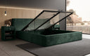 Designer gestoffeerd bed Ophelia in corduroy met opbergruimte