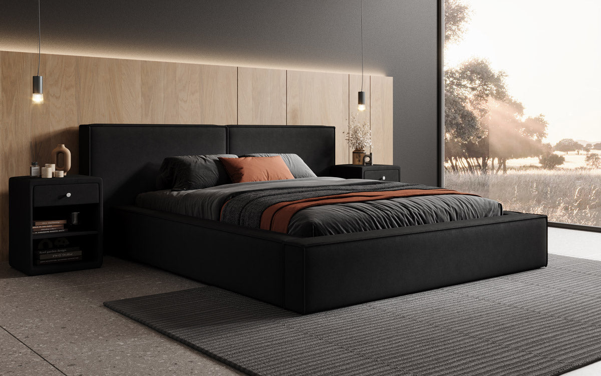 Designer gestoffeerd bed Ophelia met opbergruimte