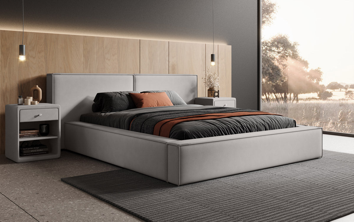 Designer gestoffeerd bed Ophelia met opbergruimte