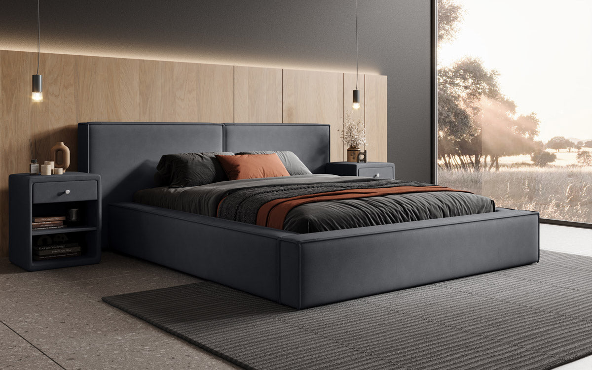 Designer gestoffeerd bed Ophelia met opbergruimte