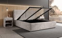 Designer gestoffeerd bed Elara in corduroy met opbergruimte
