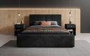 Designer gestoffeerd bed Elara in corduroy met opbergruimte