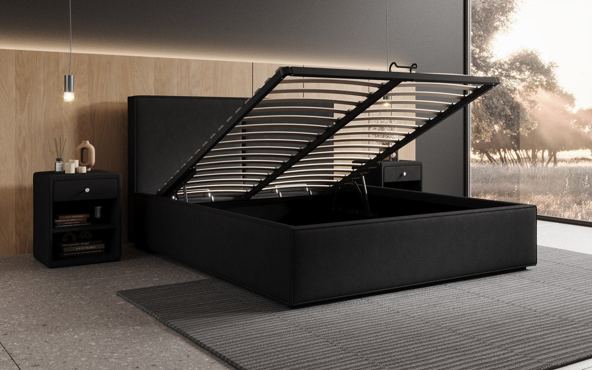 Designer gestoffeerd bed Elara met opbergruimte