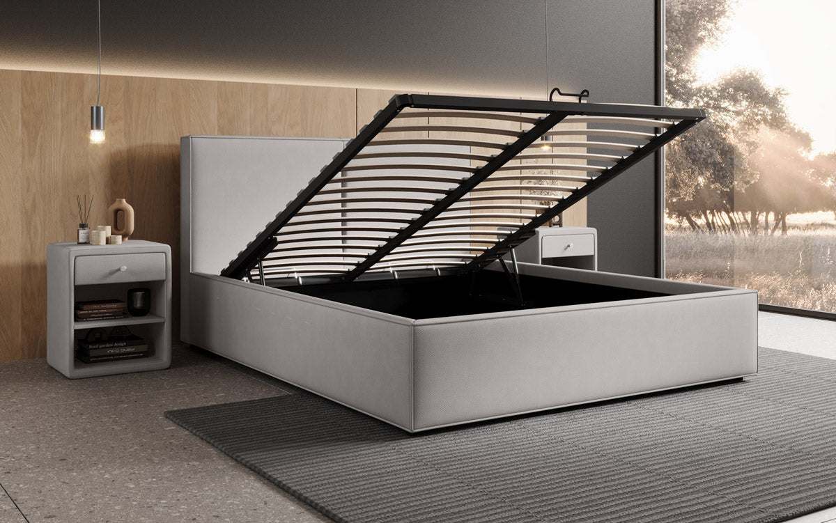 Designer gestoffeerd bed Elara met opbergruimte