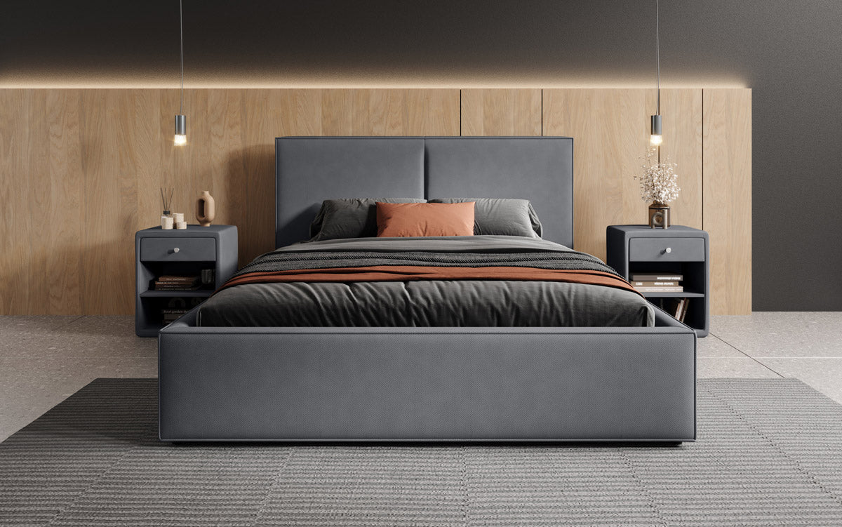 Designer gestoffeerd bed Elara met opbergruimte