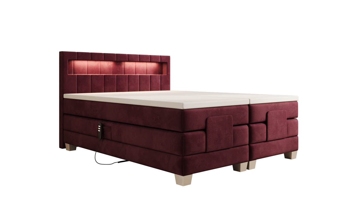 Boxspringbed Ardena Velvet elektrisch verstelbaar met LED