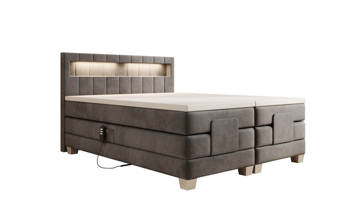 Boxspringbed Ardena Velvet elektrisch verstelbaar met LED