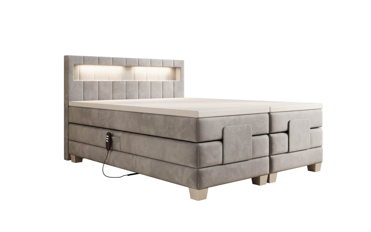 Boxspringbed Ardena Velvet elektrisch verstelbaar met LED