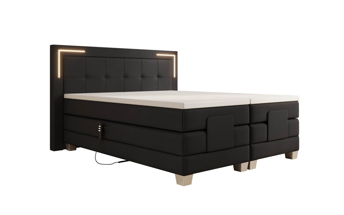 Boxspringbed Noctis kunstleer elektrisch verstelbaar met LED