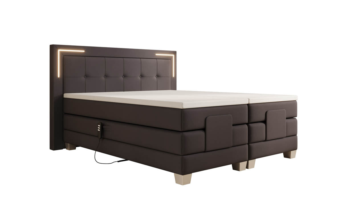 Boxspringbed Noctis kunstleer elektrisch verstelbaar met LED