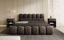 Designer gestoffeerd bed Boston Fluweel met opbergruimte
