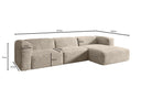 Designer hoekbank Comfy in Ribstof