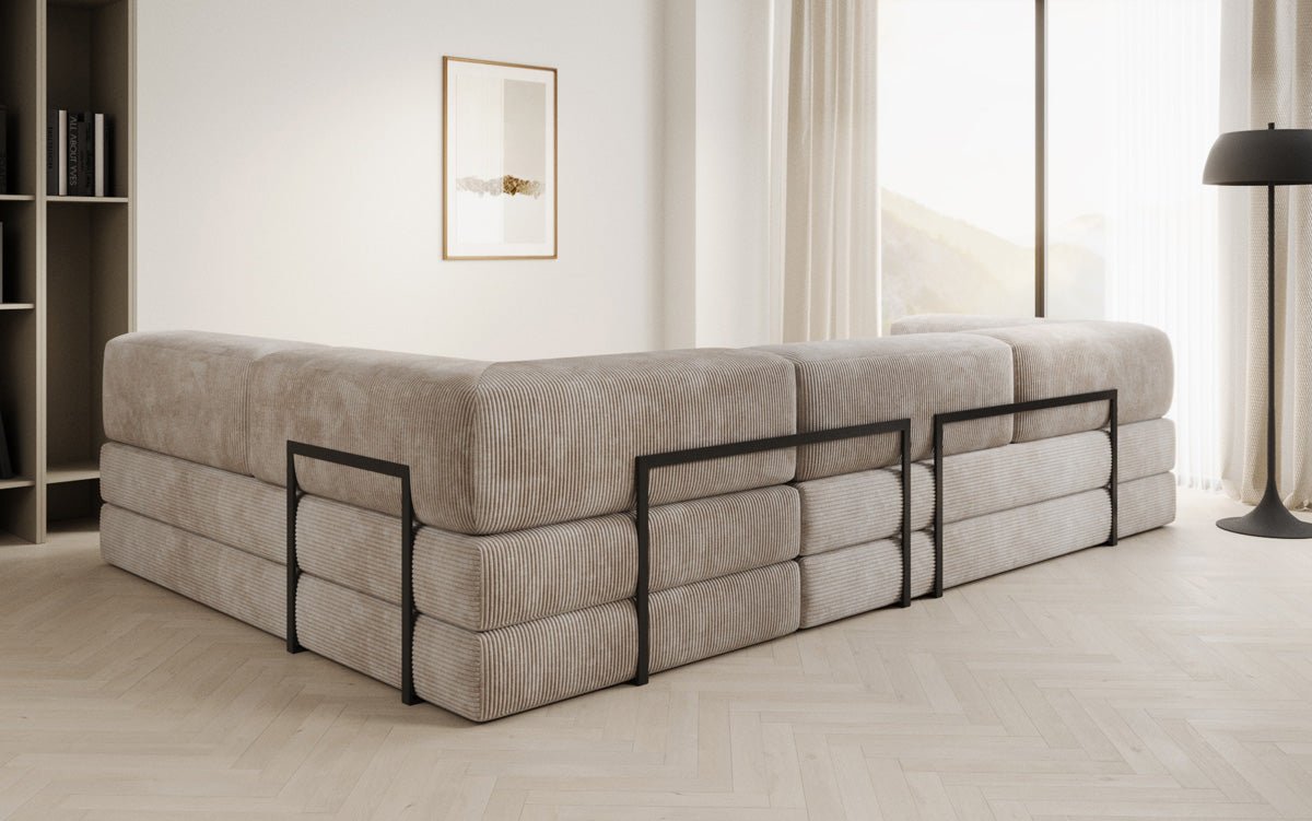 Designer Sofa Lazy L in Corduroy