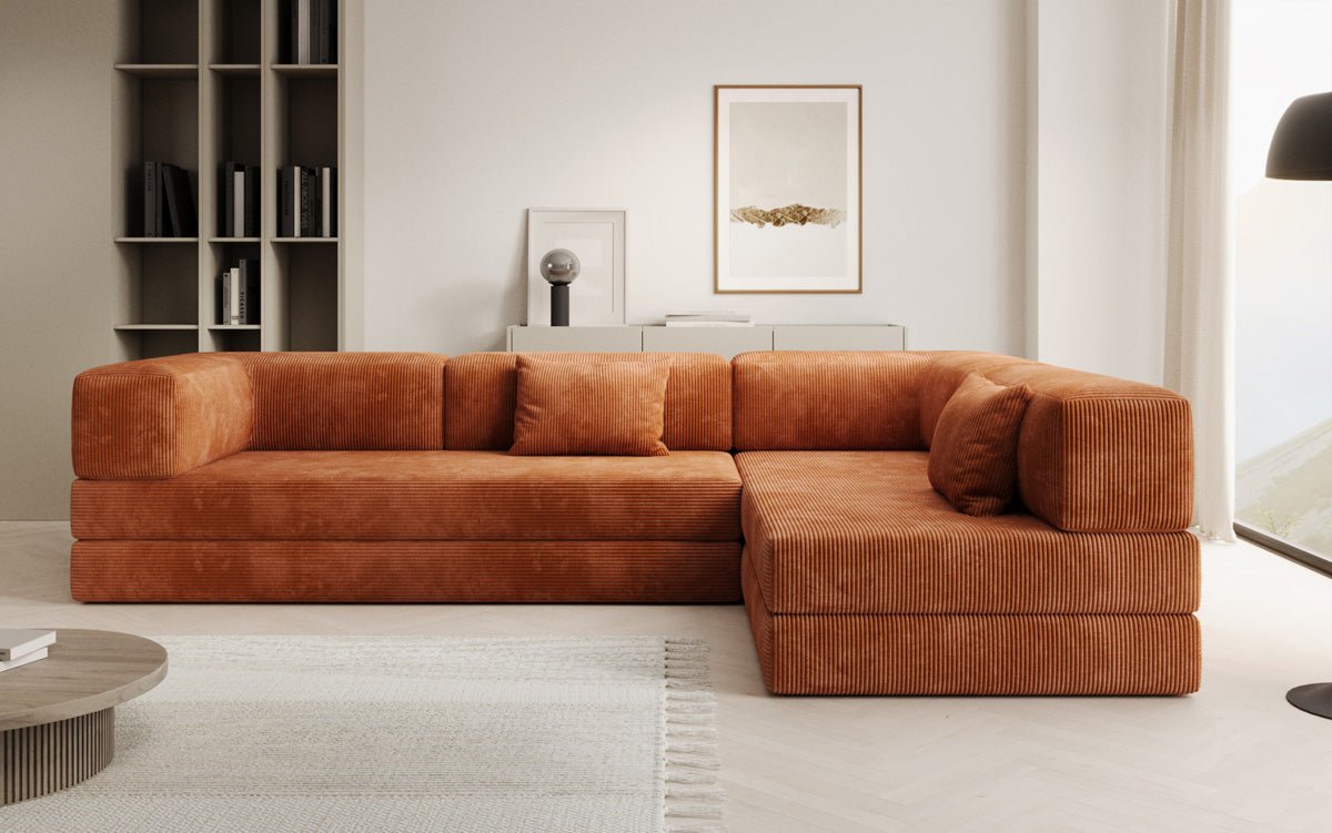 Designer Sofa Lazy L in Corduroy