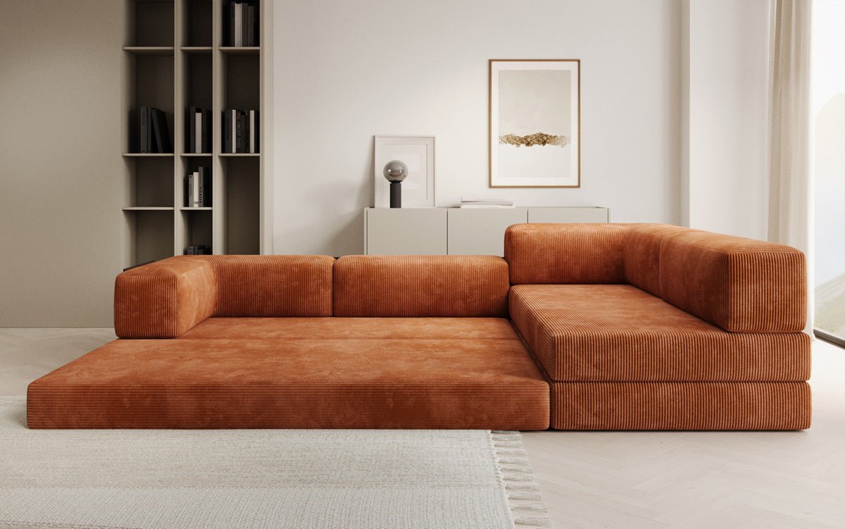 Designer Sofa Lazy L in Corduroy